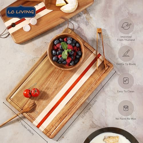 Thai Acacia Wood KUDI Series Striped Lightweight Cutting Board